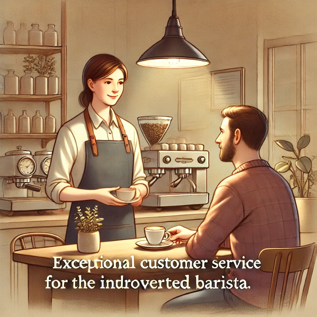 Customer Service as introverted barista,